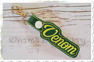 Venom In The Hoop Snap Tab Key Fob Machine Embroidery Design
