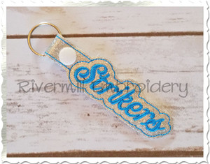 Strikers In The Hoop Snap Tab Key Fob Machine Embroidery Design
