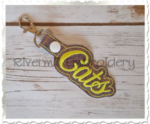 Cats In The Hoop Snap Tab Key Fob Machine Embroidery Design