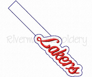 Lakers In The Hoop Snap Tab Key Fob Machine Embroidery Design