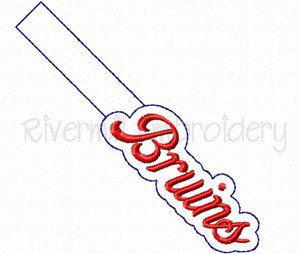 Bruins In The Hoop Snap Tab Key Fob Machine Embroidery Design