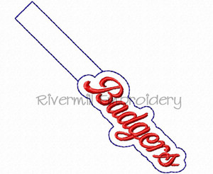 Badgers In The Hoop Snap Tab Key Fob Machine Embroidery Design