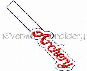Archery In The Hoop Snap Tab Key Fob Machine Embroidery Design