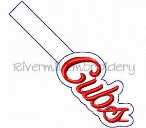 Cubs In The Hoop Snap Tab Key Fob Machine Embroidery Design