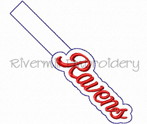 Ravens In The Hoop Snap Tab Key Fob Machine Embroidery Design