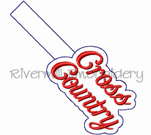 Cross Country In The Hoop Snap Tab Key Fob Machine Embroidery Design