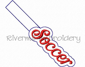 Soccer In The Hoop Snap Tab Key Fob Machine Embroidery Design