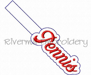 Tennis In The Hoop Snap Tab Key Fob Machine Embroidery Design