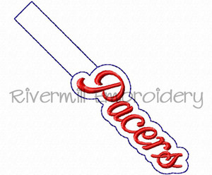Pacers In The Hoop Snap Tab Key Fob Machine Embroidery Design