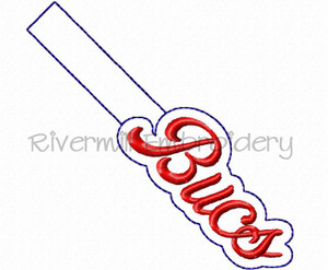 Bucs In The Hoop Snap Tab Key Fob Machine Embroidery Design
