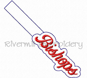 Bishops In The Hoop Snap Tab Key Fob Machine Embroidery Design