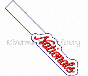 Nationals In The Hoop Snap Tab Key Fob Machine Embroidery Design