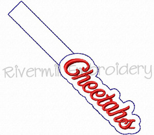 Cheetahs In The Hoop Snap Tab Key Fob Machine Embroidery Design