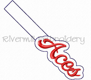 Aces  In The Hoop Snap Tab Key Fob Machine Embroidery Design