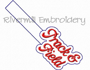 Track & Field In The Hoop Snap Tab Key Fob Machine Embroidery Design