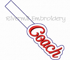 Coach In The Hoop Snap Tab Key Fob Machine Embroidery Design