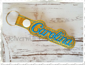 Carolina In The Hoop Snap Tab Key Fob Machine Embroidery Design