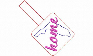 Florida Home In The Hoop Snap Tab Key Fob Machine Embroidery Design