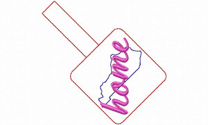 Kentucky Home In The Hoop Snap Tab Key Fob Machine Embroidery Design