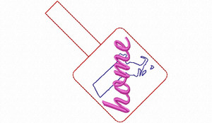 Massachusetts Home In The Hoop Snap Tab Key Fob Machine Embroidery Design