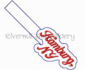 Hamburg, NY In The Hoop Snap Tab Key Fob Machine Embroidery Design