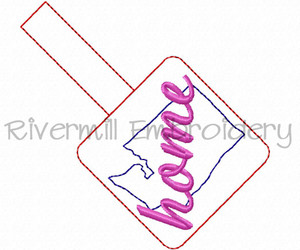 Washington Home In The Hoop Snap Tab Key Fob Machine Embroidery Design