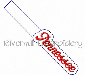 Tennessee In The Hoop Snap Tab Key Fob Machine Embroidery Design