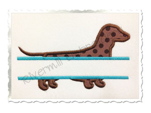 Split Dachshund Applique Machine Embroidery Design