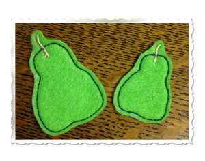 Pear Feltie Machine Embroidery Design