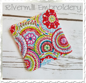 In The Hoop Quilted Coaster Machine Embroidery Design