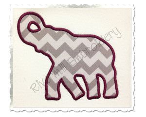 Applique Elephant Silhouette Machine Embroidery Design
