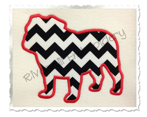 Applique Bulldog Silhouette Machine Embroidery Design