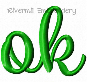 Small Oklahoma "ok" Machine Embroidery Design