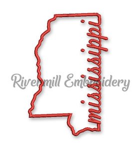 Mississippi Outline Machine Embroidery Design