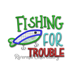 Fishing For Trouble Machine Embroidery Design