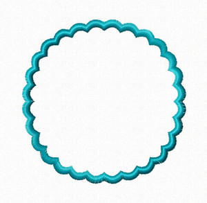 Scalloped Circle Applique Monogram Frame