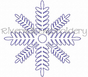 FREE Bean Stitch Snowflake Machine Embroidery Design
