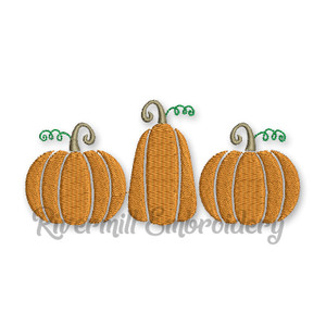 Pumpkins Pumpkin Trio Filled Machine Embroidery Design