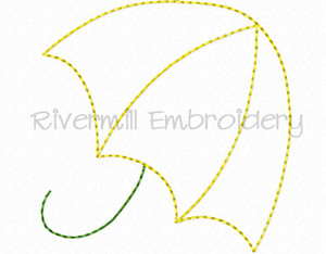 Doodle Umbrella Machine Embroidery Design