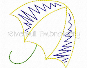 Doodle Umbrella #2 Machine Embroidery Design