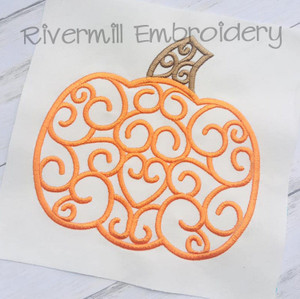 Swirl Pumpkin Machine Embroidery Design