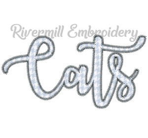 Zig Zag Applique Script Cats Machine Embroidery Design