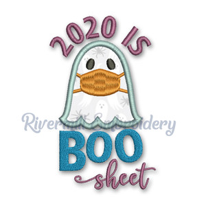 2020 Is Boo Sheet Applique Ghost Machine Embroidery Design