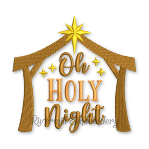 Oh Holy Night Christmas Machine Embroidery Design