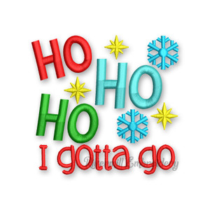 Ho Ho Ho I Gotta Go Toilet Paper Machine Embroidery Design