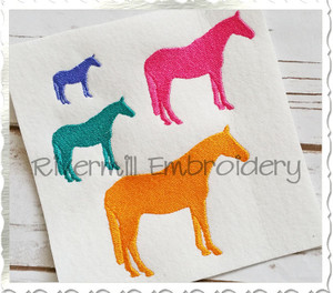 Small Horse Silhouette Machine Embroidery Design