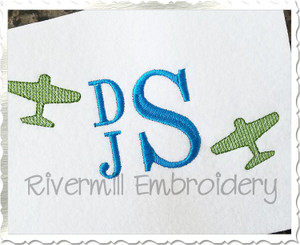 Mini Sketch Airplane Machine Embroidery Design