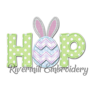 Raggy Applique Hop Machine Embroidery Design