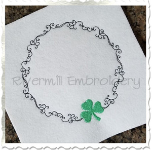 Shamrock Monogram or Initial Frame Machine Embroidery Design