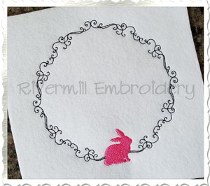 Bunny Rabbit Monogram or Initial Frame Machine Embroidery Design